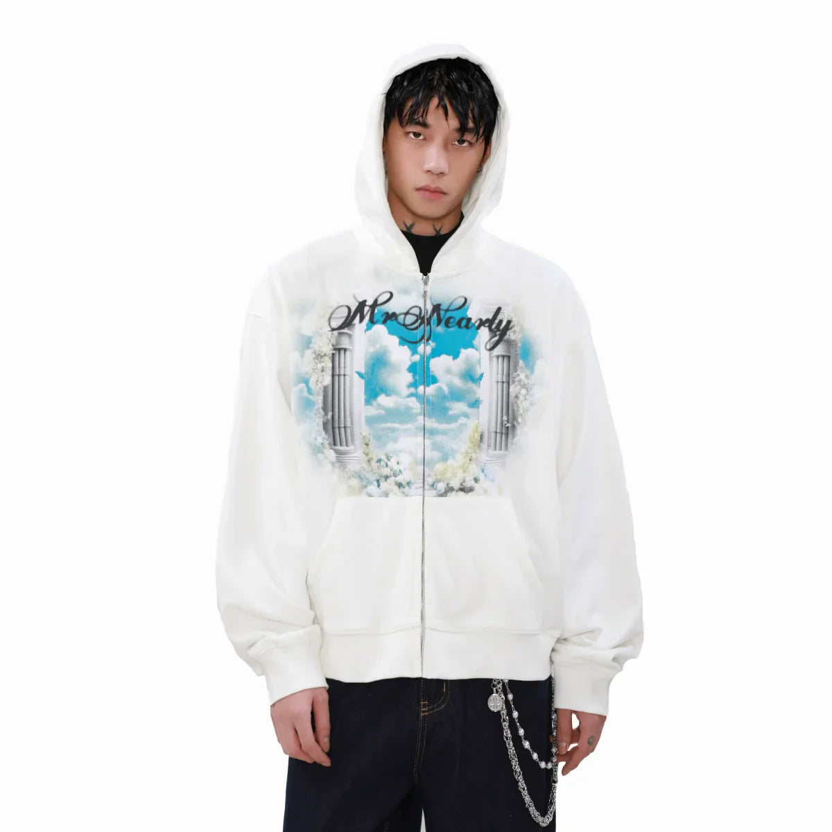 Eden Print Zipper Hoodie