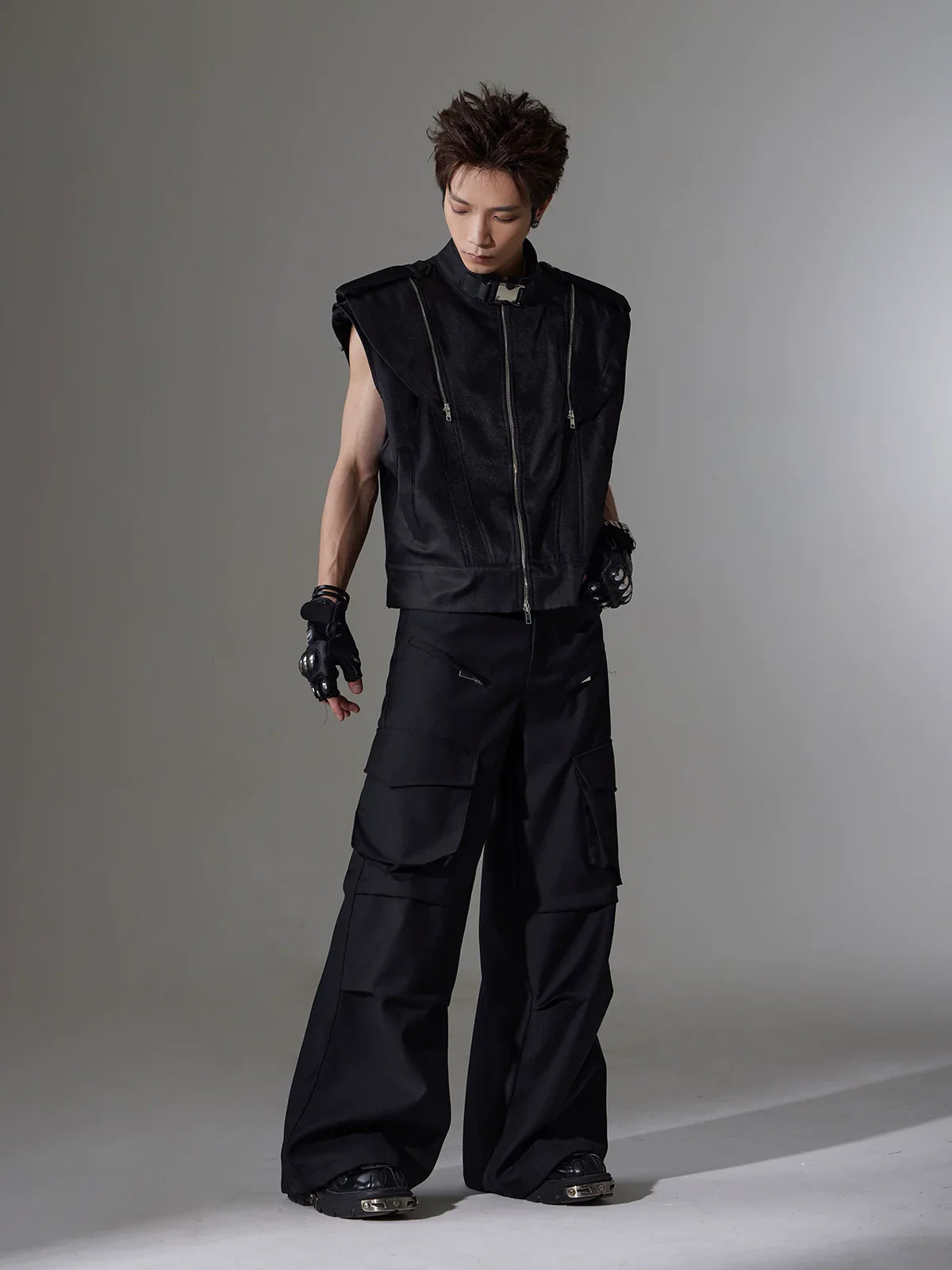 Heavyweight Shoulder-Pad Sleeveless Shirt