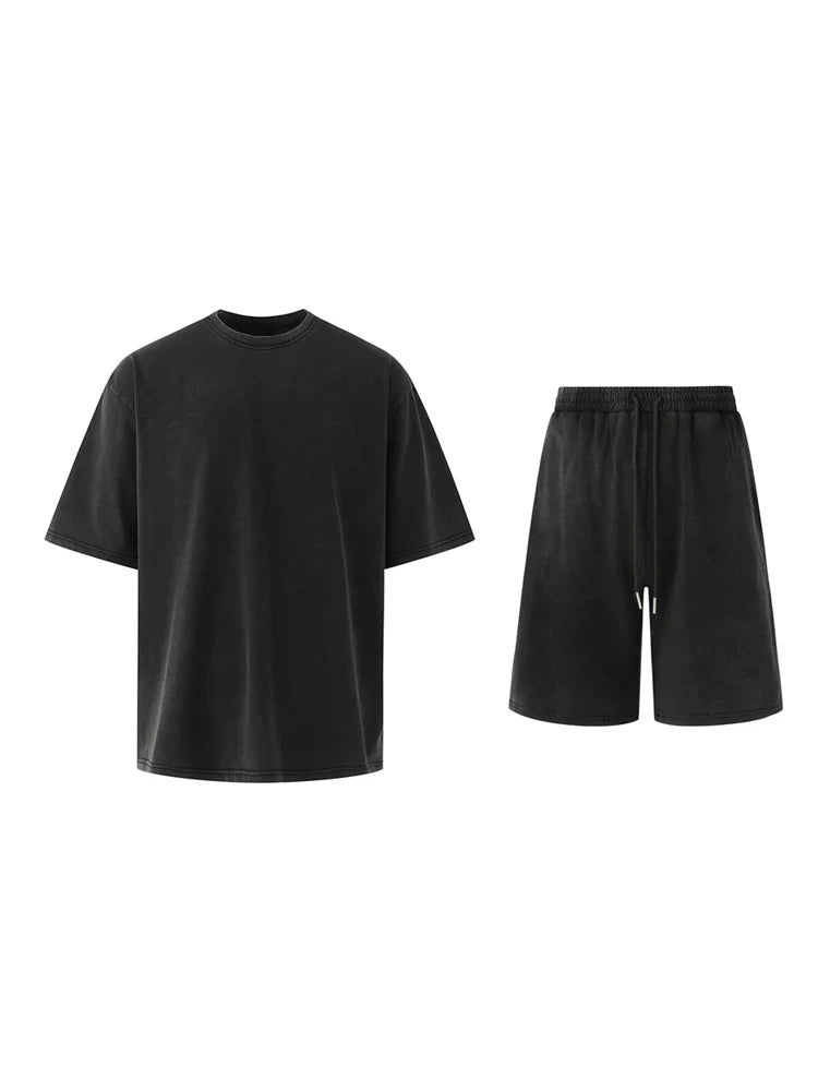 Washed Oversize Short Sleeve T-Shirt & Washed Straight Short Setup