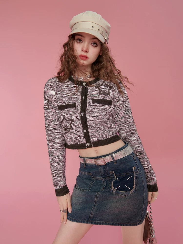 Cropped Knit Cardigan