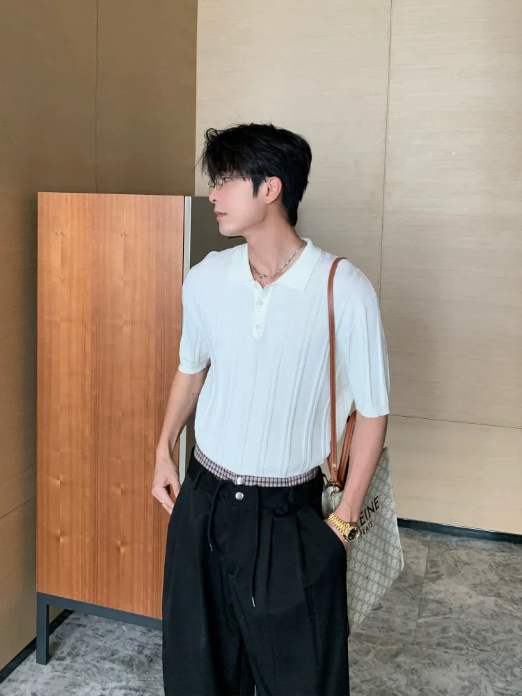 Lyocel Knit Short Sleeve Polo Shirt