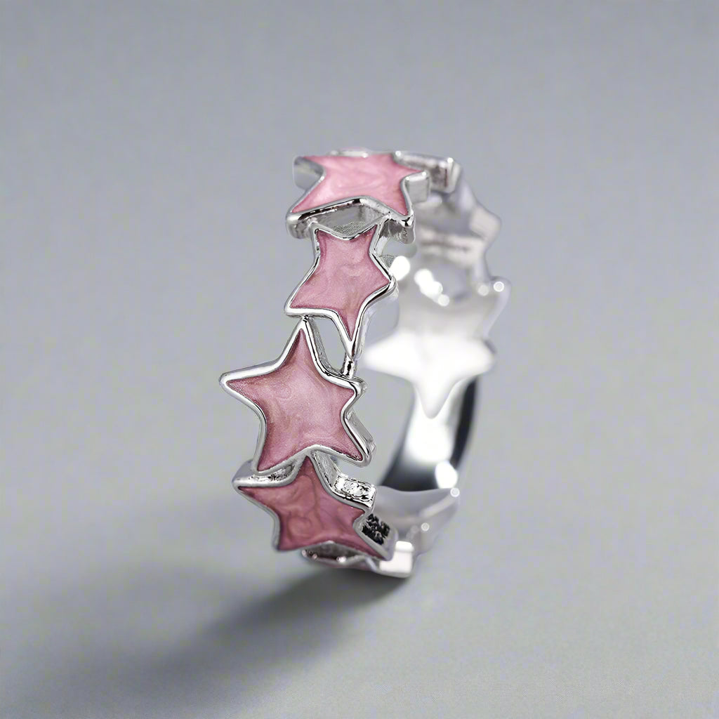 Anillo abierto de estrella coreana Y2k