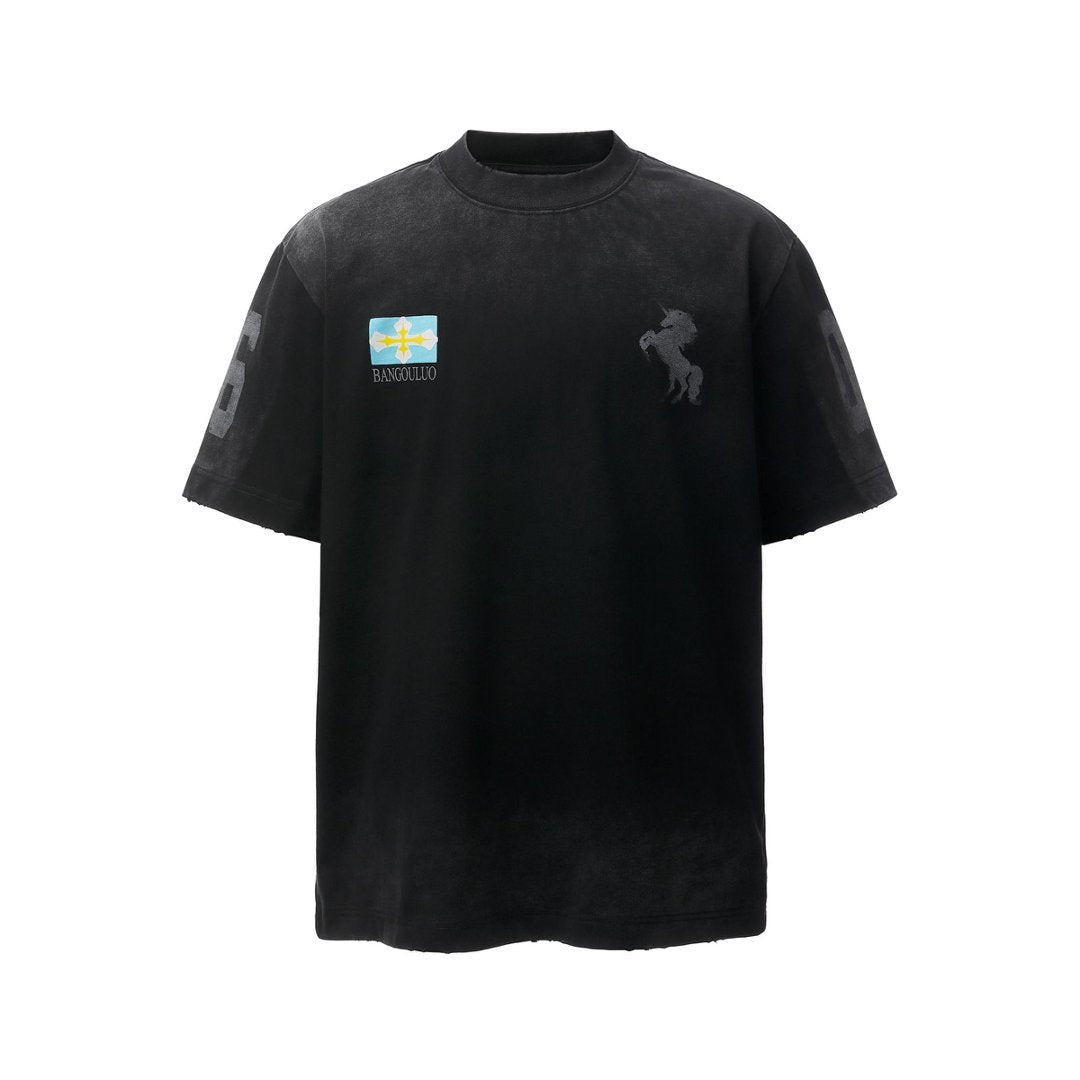 Washed Horse Graphic Print Short Sleeve T-Shirt