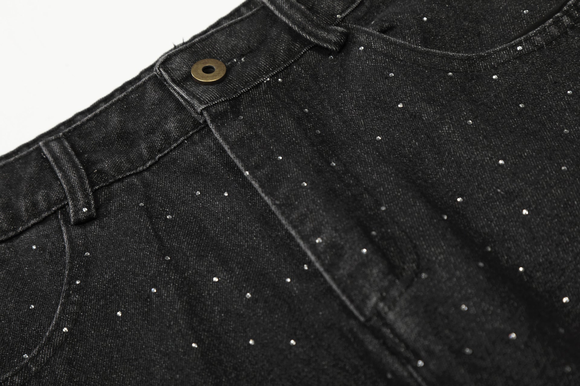 Rhinestone Cropped Denim Jort