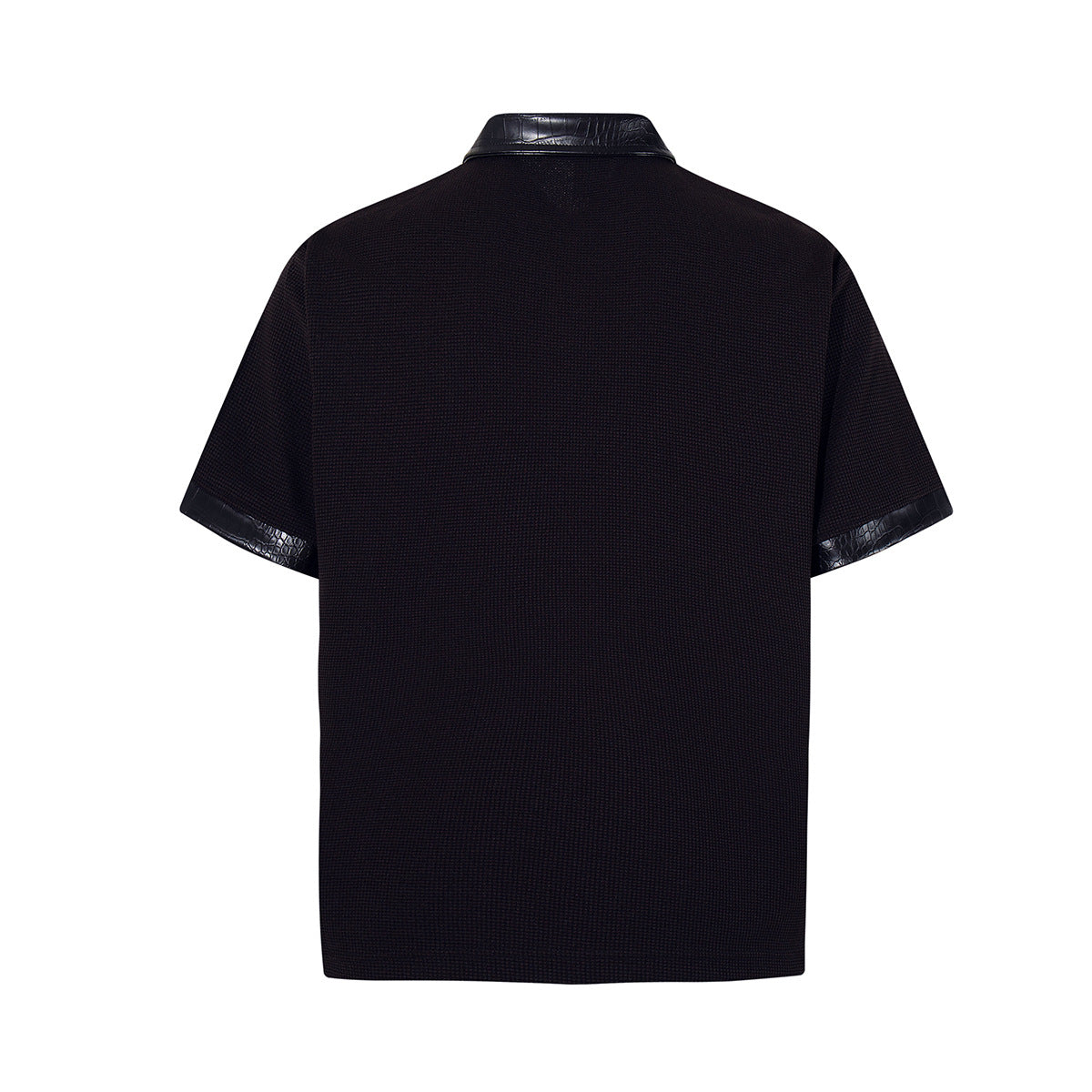Thorn Waffle Patchwork Short Sleeve Polo Shirt