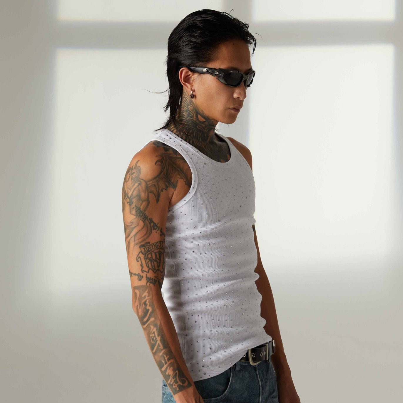 Studs Rhinestone Tank Top