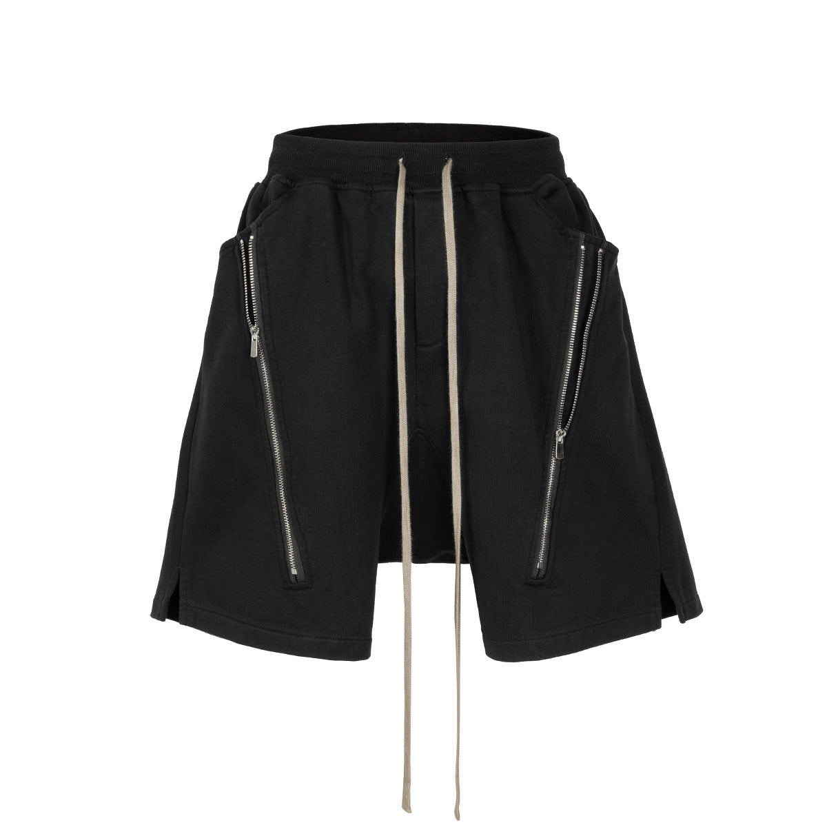 Drawstring Zipper Short Pants