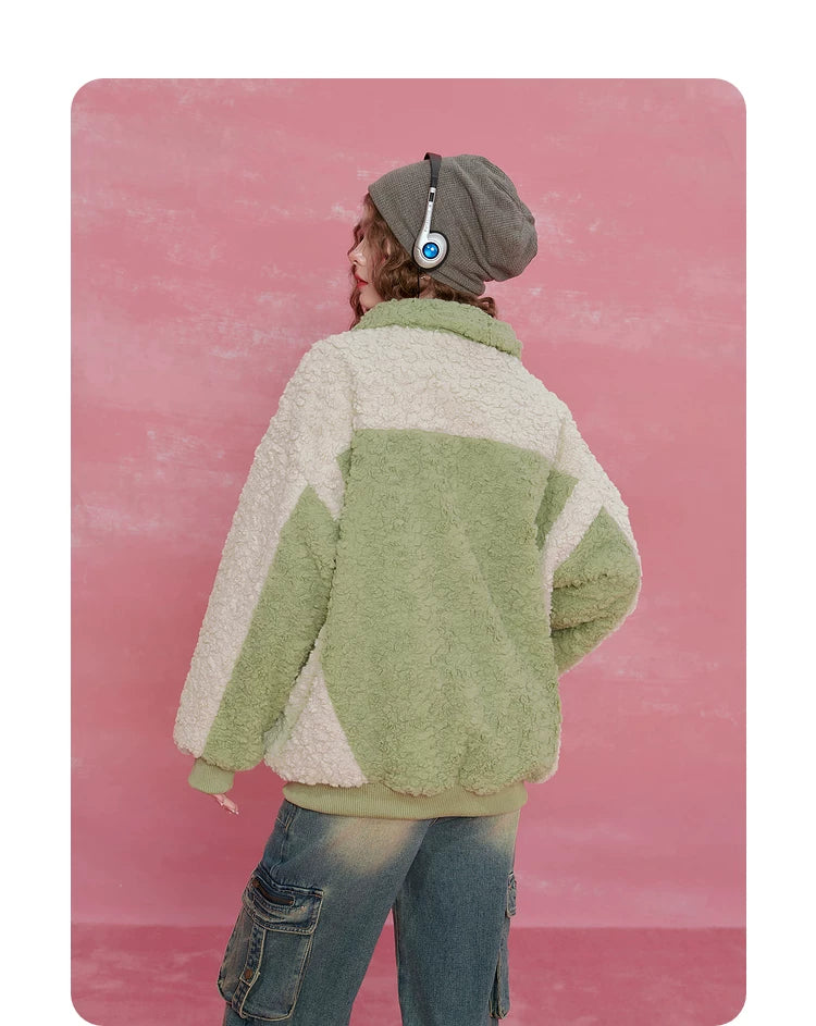 Colorblock High-Neck Puffer Jacket