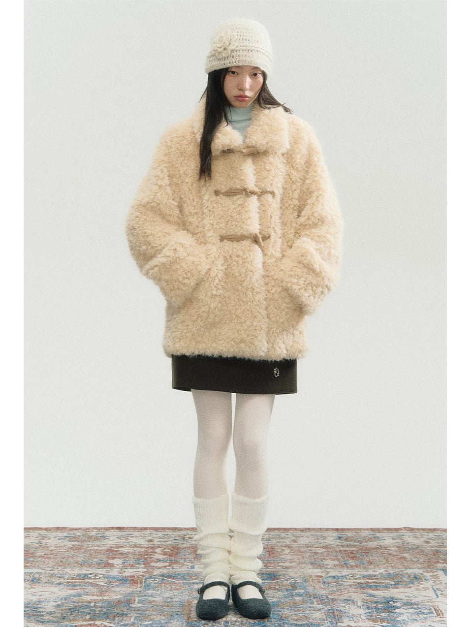 Fake Fur Turn-Down Collar Jacket