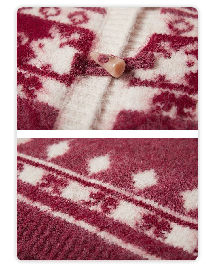 Jacquard Knit Sweater & Short Skirt Setup