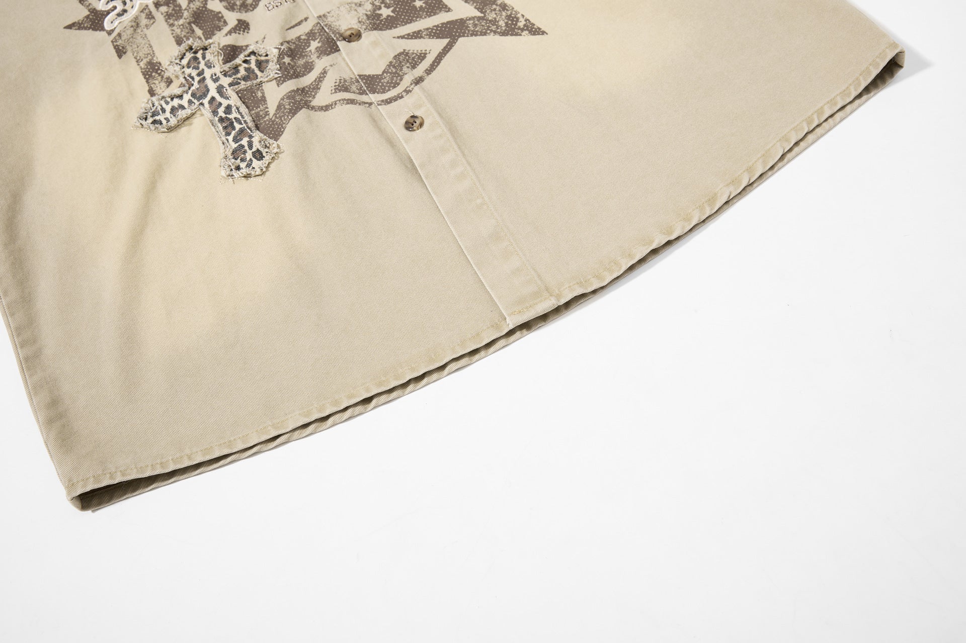 Leopard Print Cross Graphic Short Sleeve Shirt