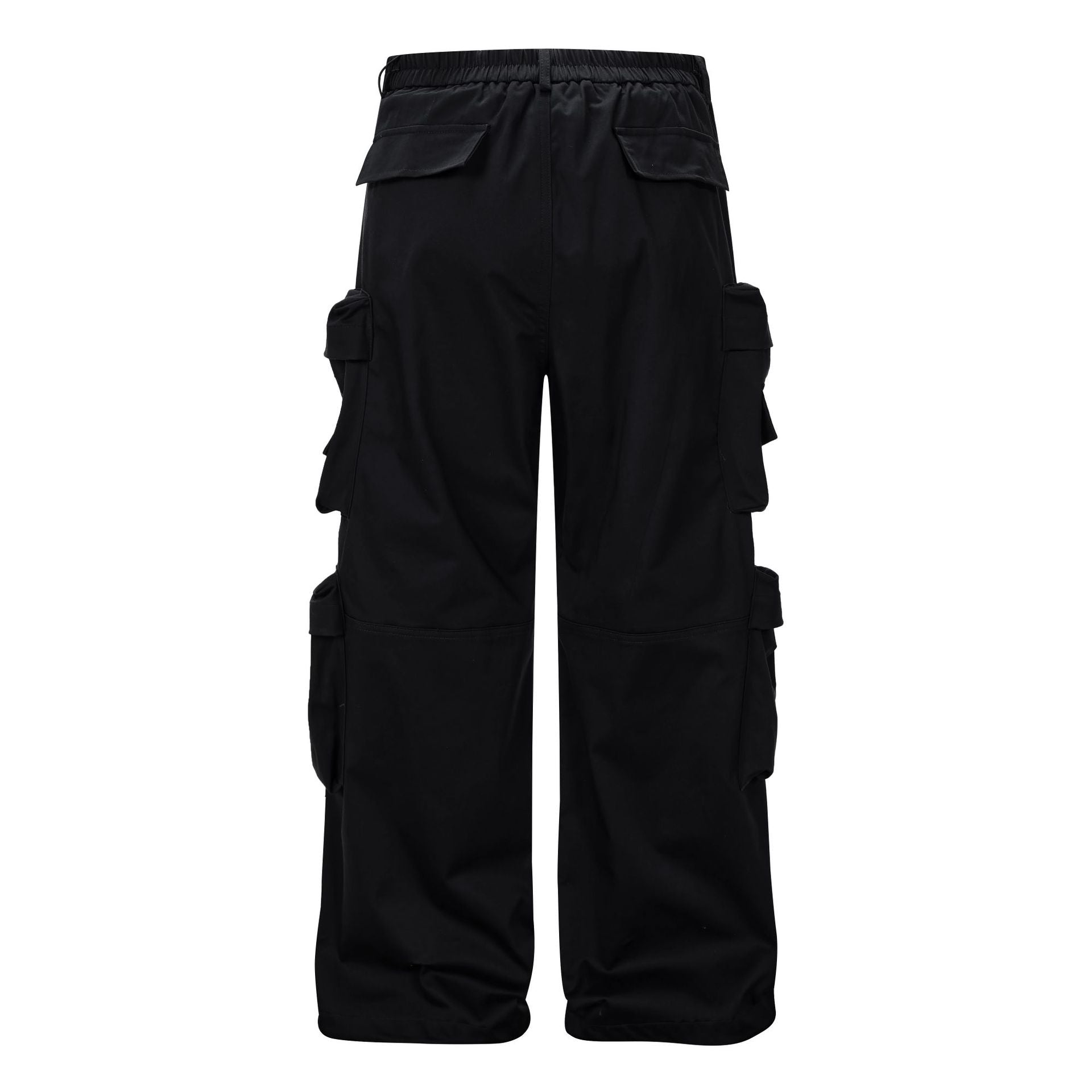 Multi Pocket Letter Print Straight Cargo Pants
