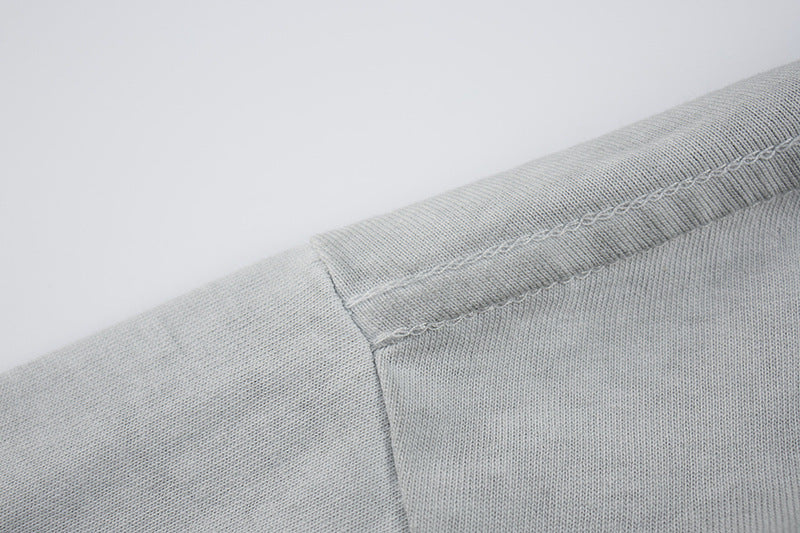 Washed Embroidery Raglan Short Sleeve T-Shirt