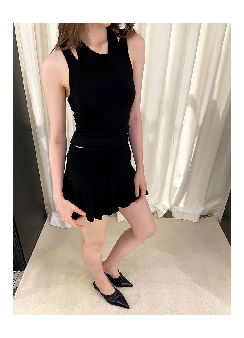 Ballet Pleated Slimming Short Skirt