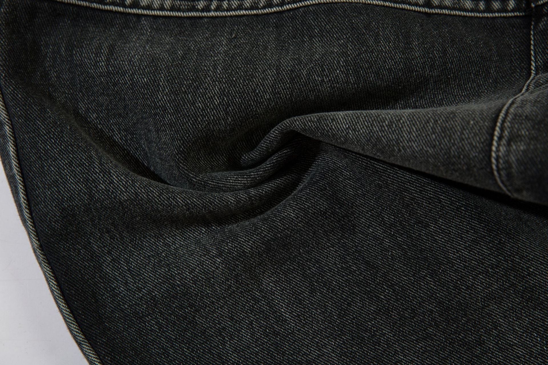 Cargo Pocket Embroidery Wide Leg Denim Jeans