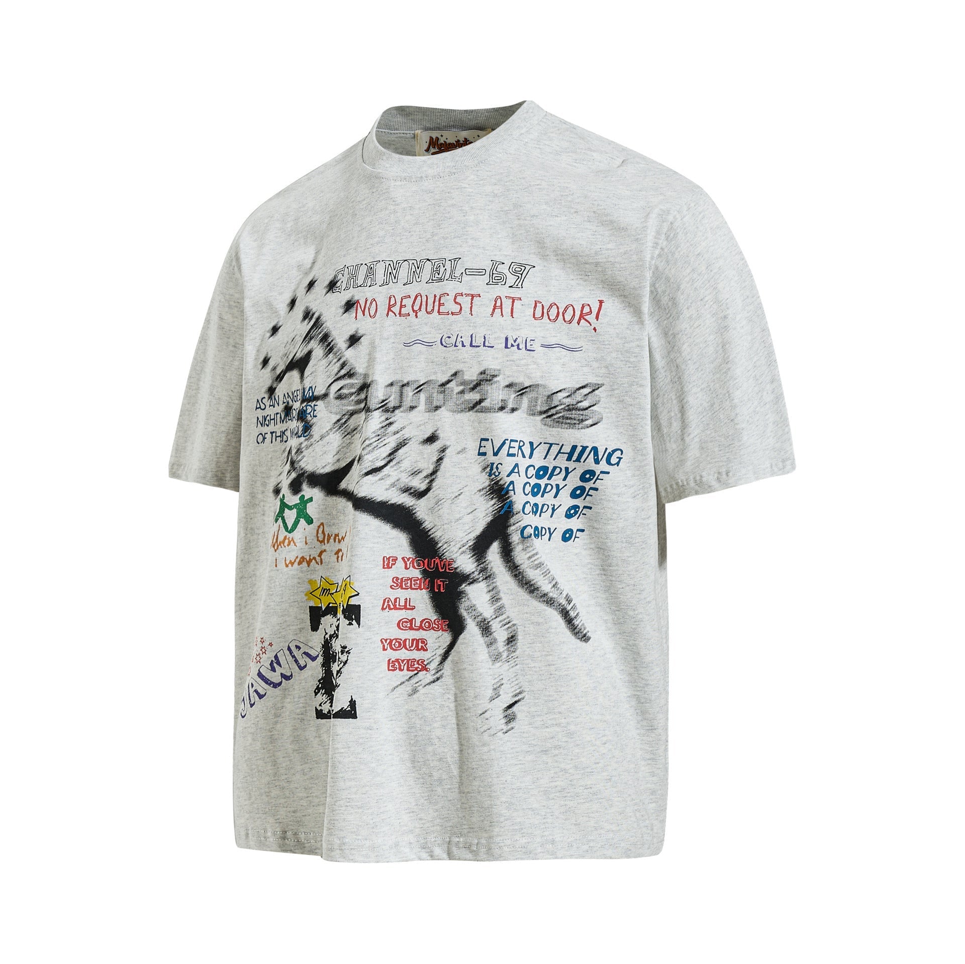 Illustration Letter Print Short Sleeve T-Shirt
