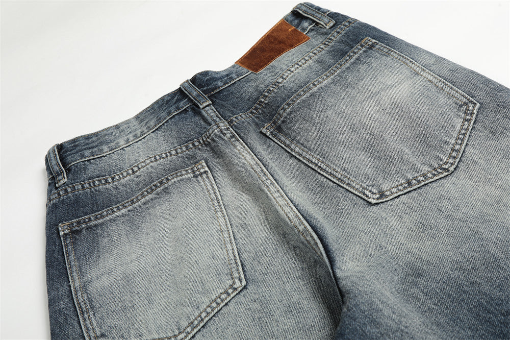 Faded Gradient Wide-Leg Denim Jeans