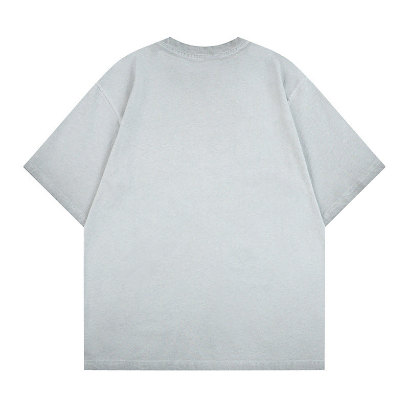 Washed Cross Applique Short Sleeve T-Shirt