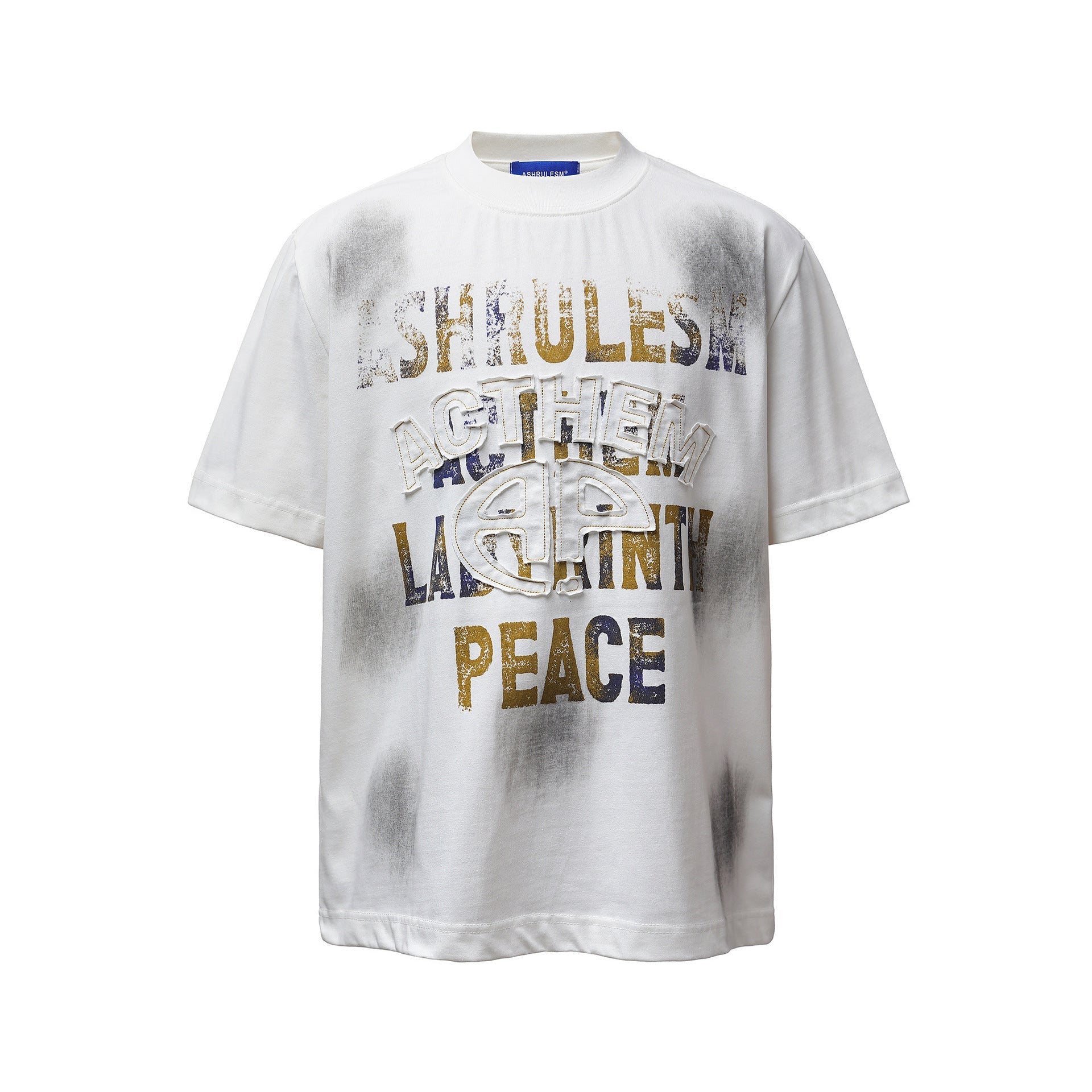 Dirty Dye Letter Print Short Sleeve T-Shirt