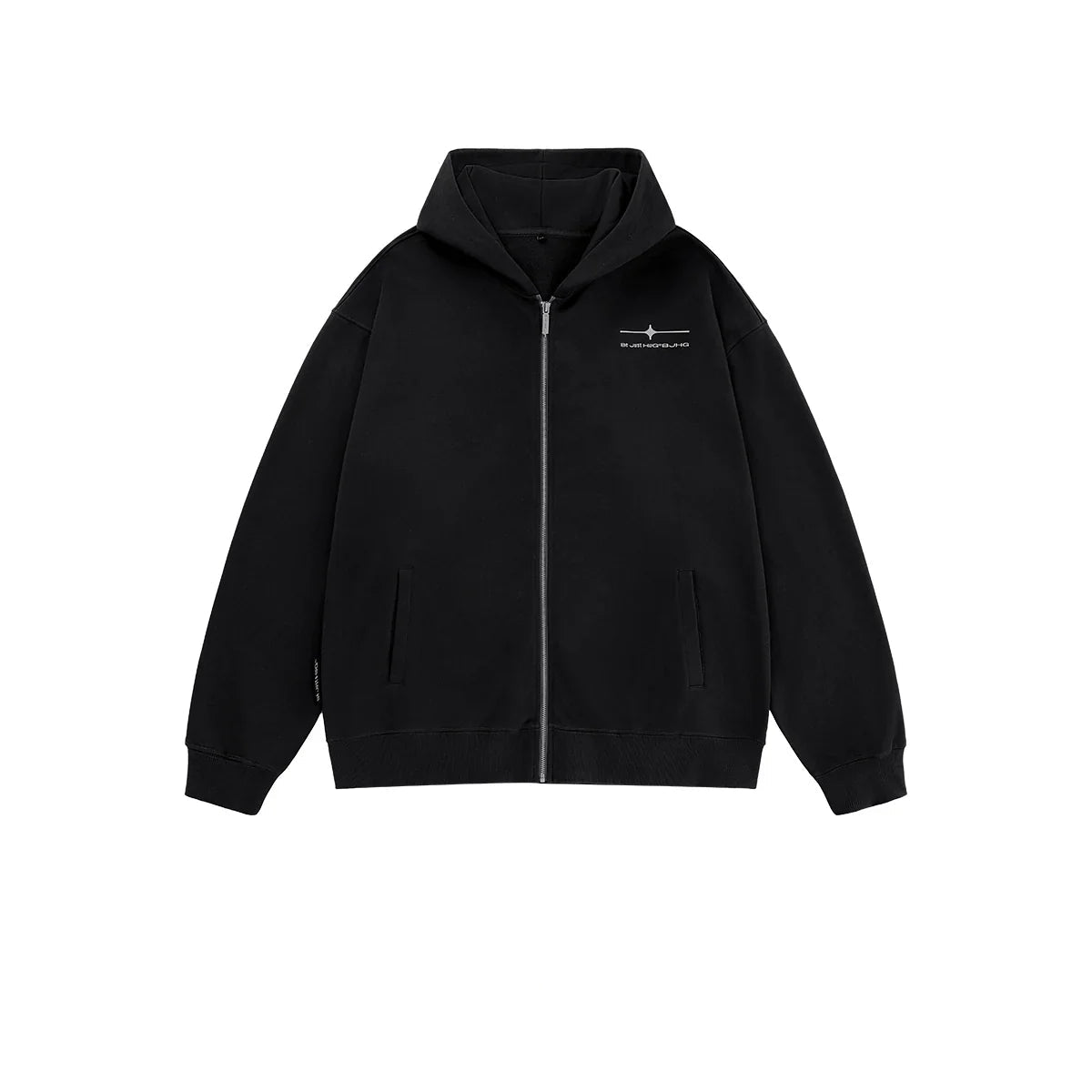 그래피티 디자인 헤비웨이트 지퍼 후드 티셔츠