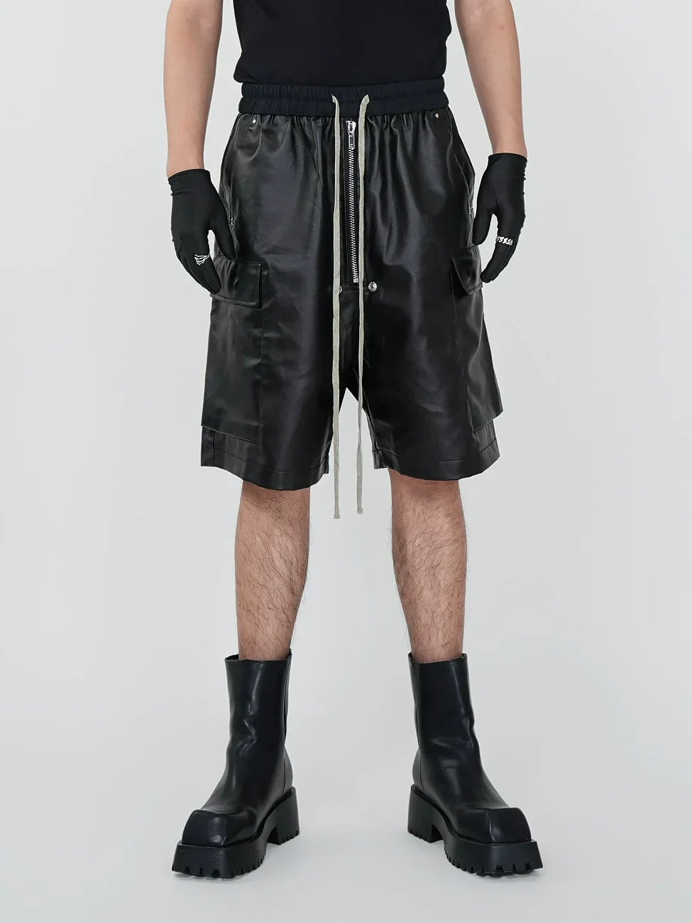 Matte Coated Multi-Pocket Straight Cargo Short