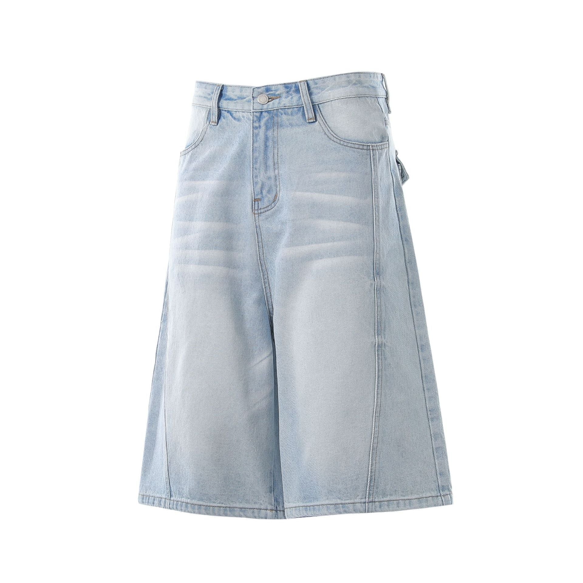 Denim Wash Wide Leg Jort