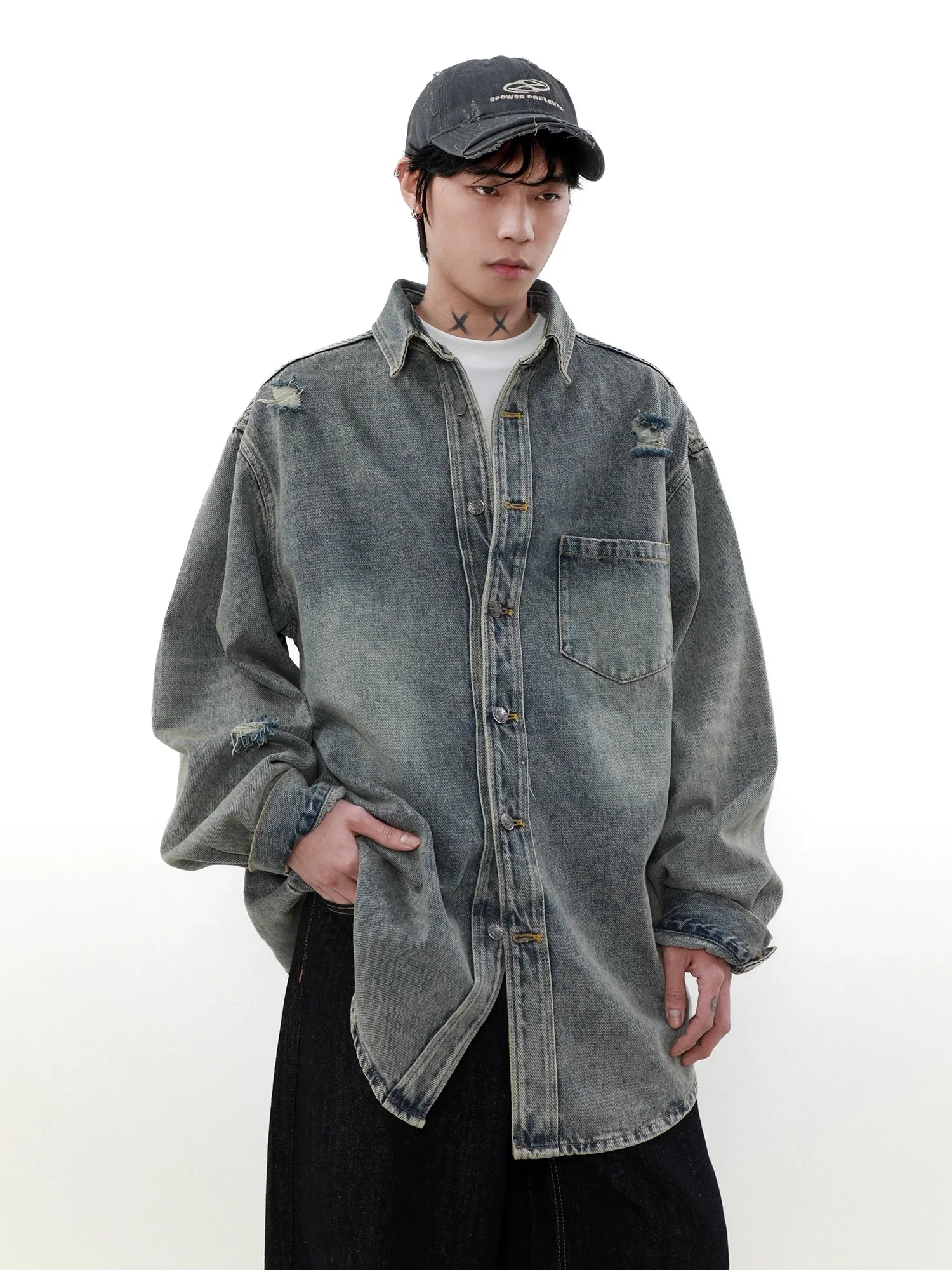 Oversize Denim Long Sleeve Shirt