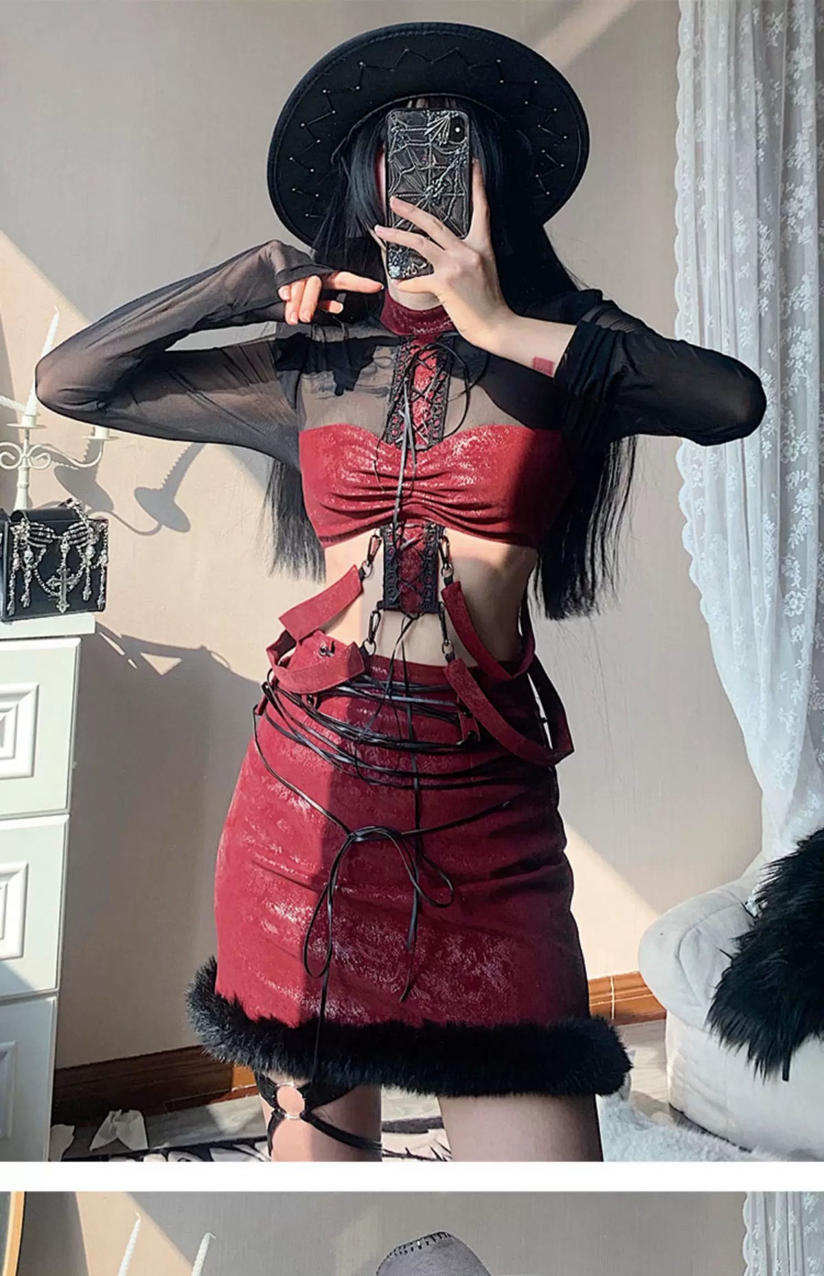 Sheer Mesh Short Blouse