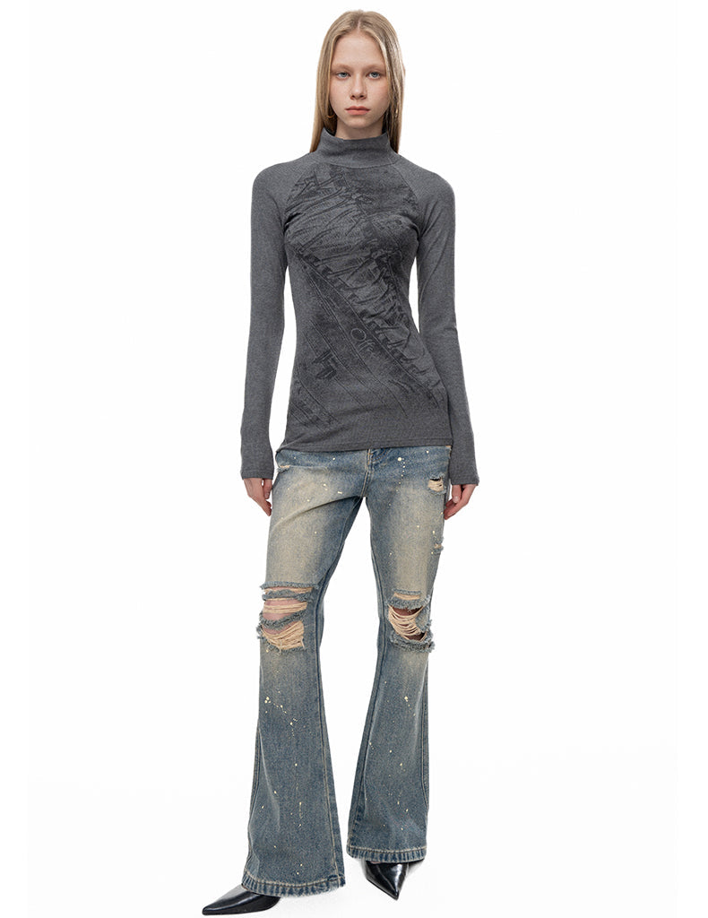 Strings Printed Long-Sleeved T-shirts