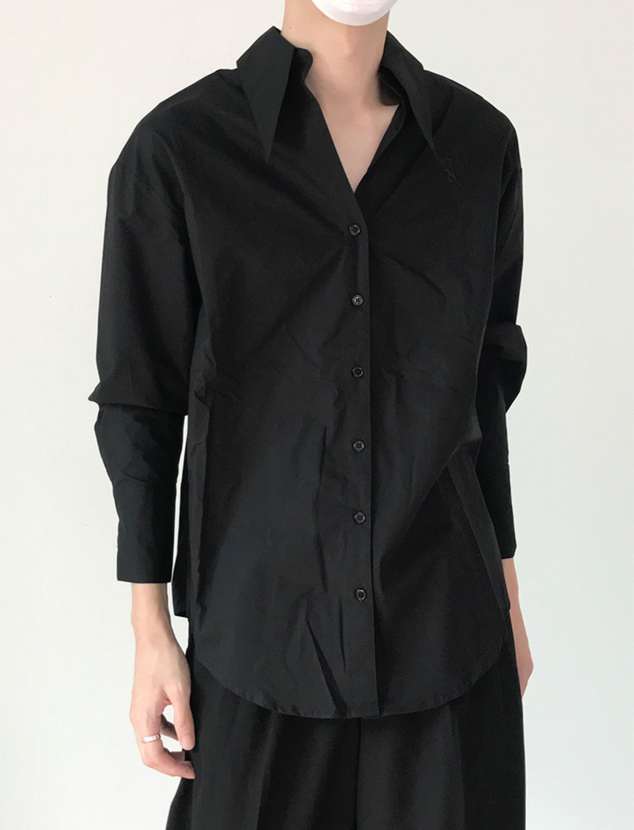 Camicia a maniche lunghe con colletto a punta Disco