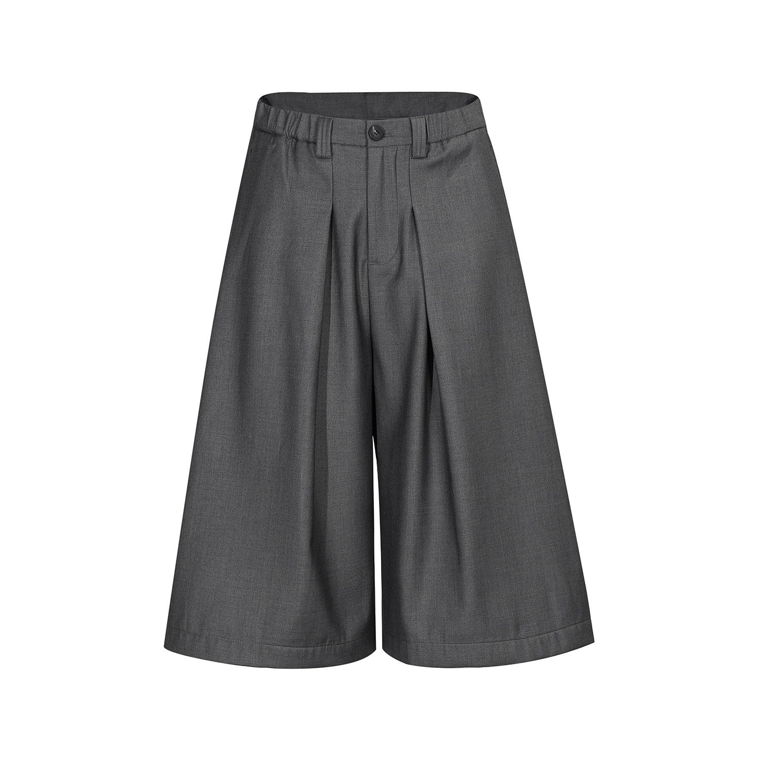 Wide Leg Pleats Half Trousers