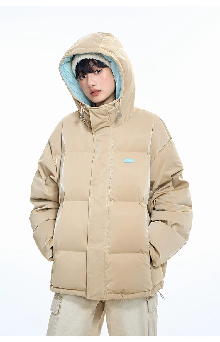 Oversize Hooded White Duck Down Jacket