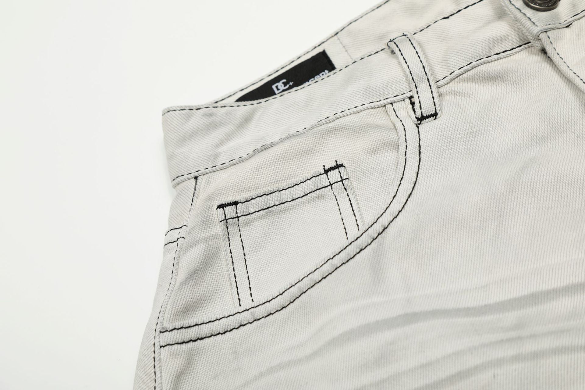 Washed Whisker Barrel Denim Jeans