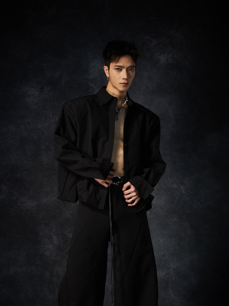 Multiple Button Waist-Fitted Hem Turn-Do