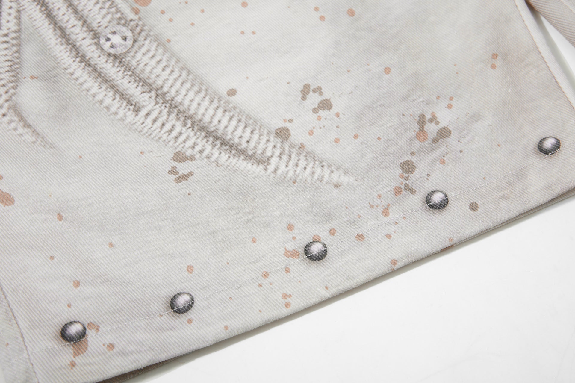 Studs Paint Wing Wide Leg Denim Jeans