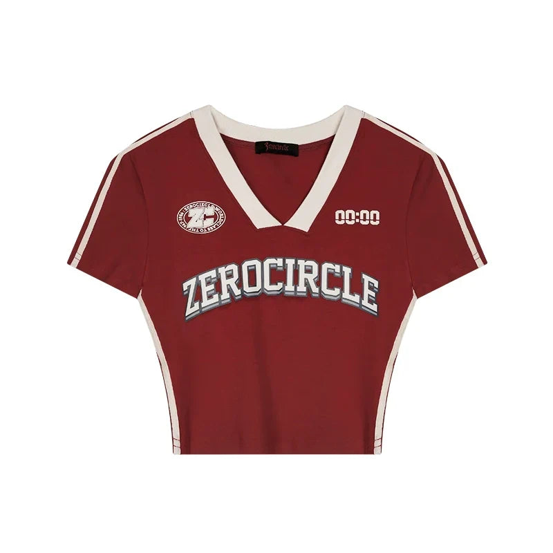 Camiseta deportiva de manga corta con cuello en V