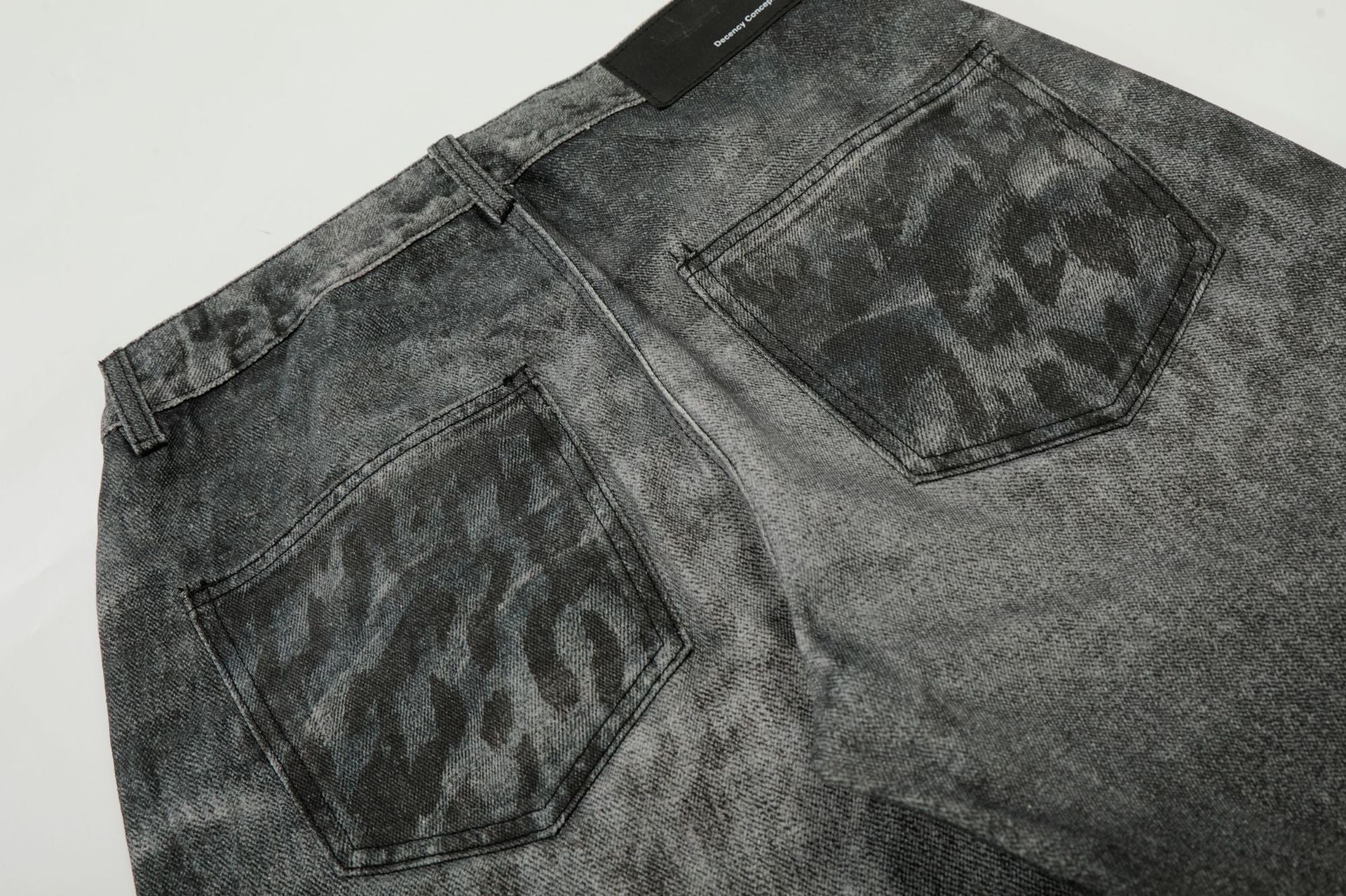 Washed Whisker Straight Denim Jeans