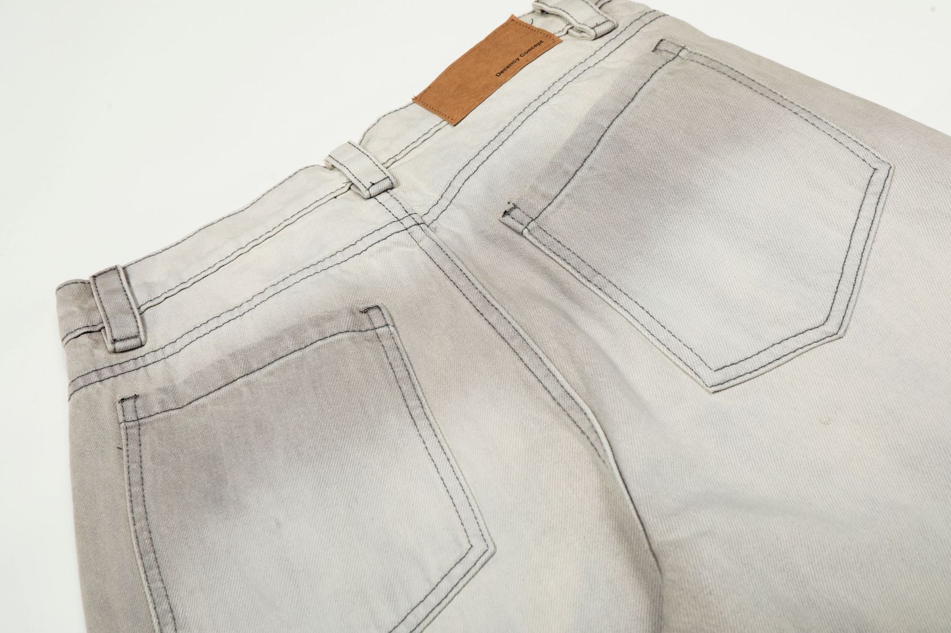 Washed Whiskers Wide Leg Denim Jeans
