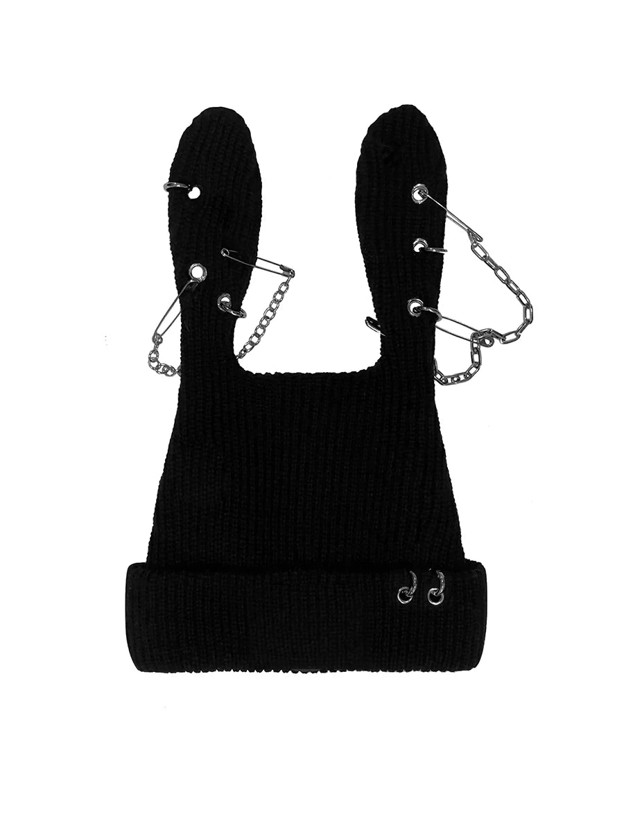 Rabbit Ribbed Knit Hat