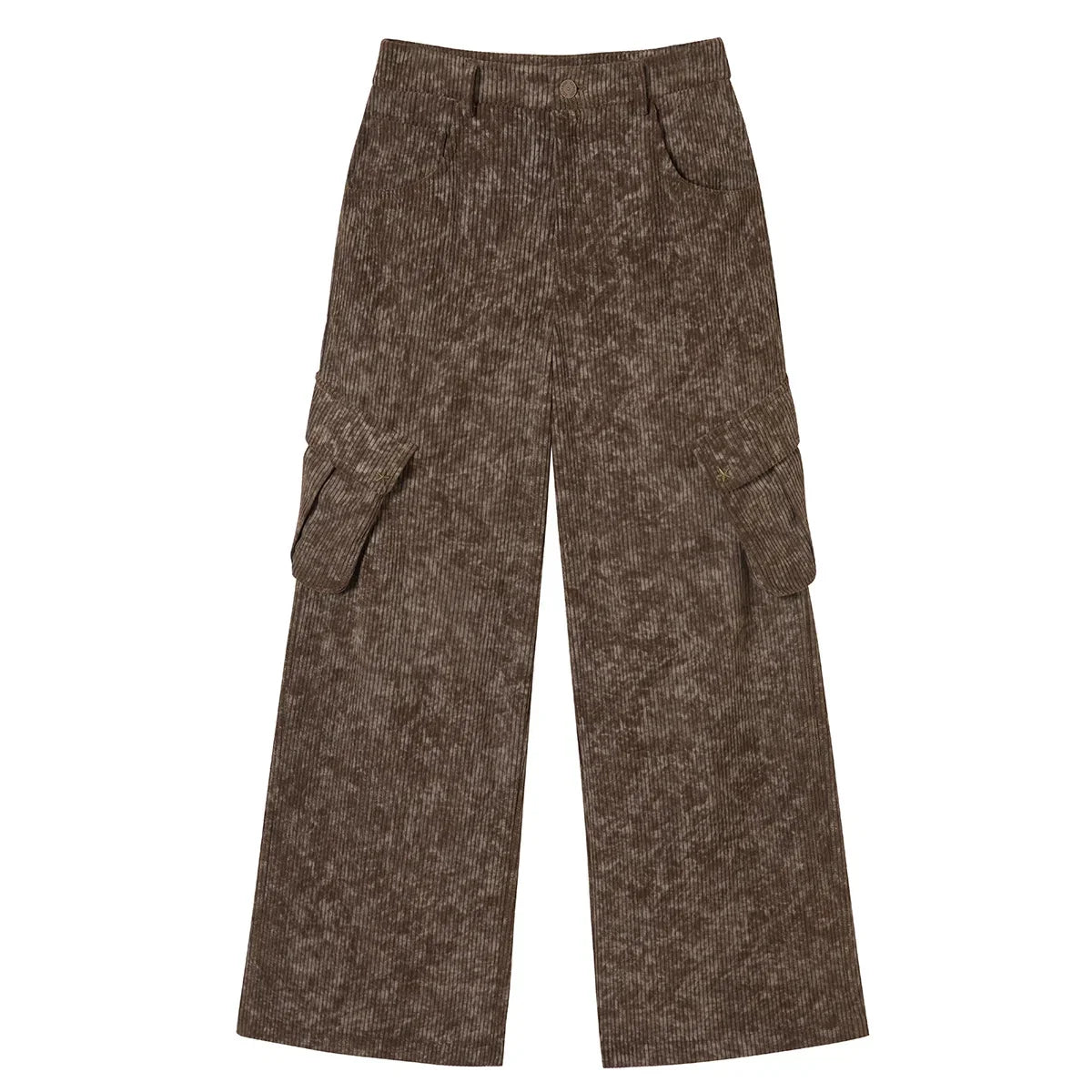 Pantalones cargo rectos de textura de pana
