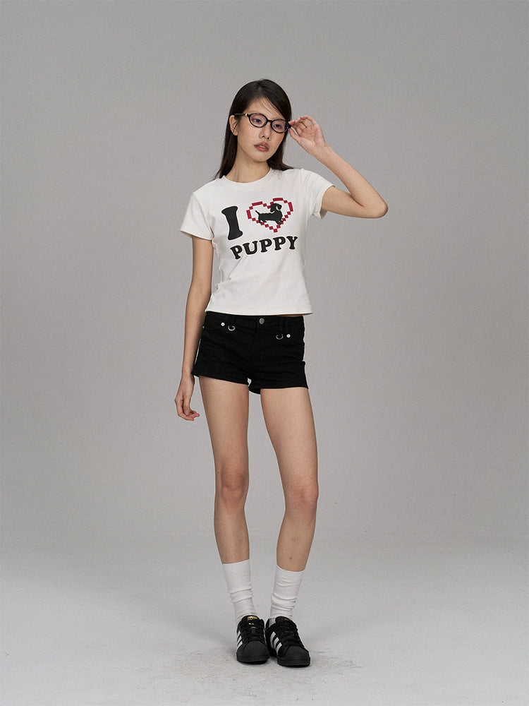 Fun Love Puppy Slogan T-Shirt