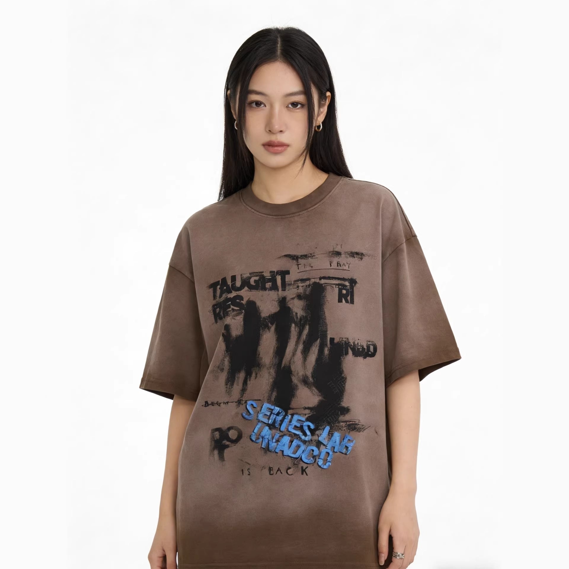 Dark Graffiti Print Short Sleeve T-Shirt