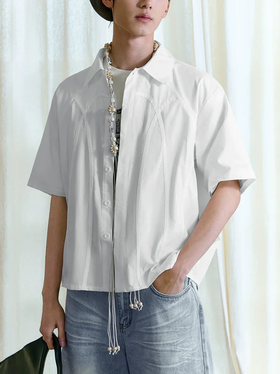 Camicia a maniche corte in puro cotone