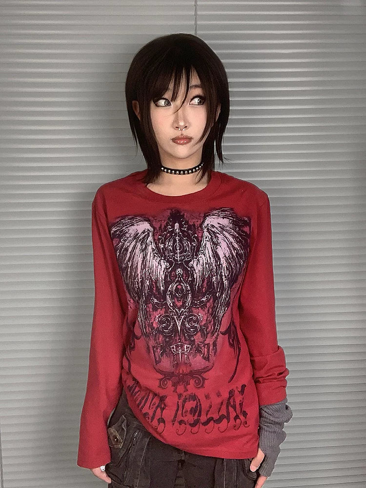 Punk Gothic Metal-Inspired Long Sleeve T-Shirt