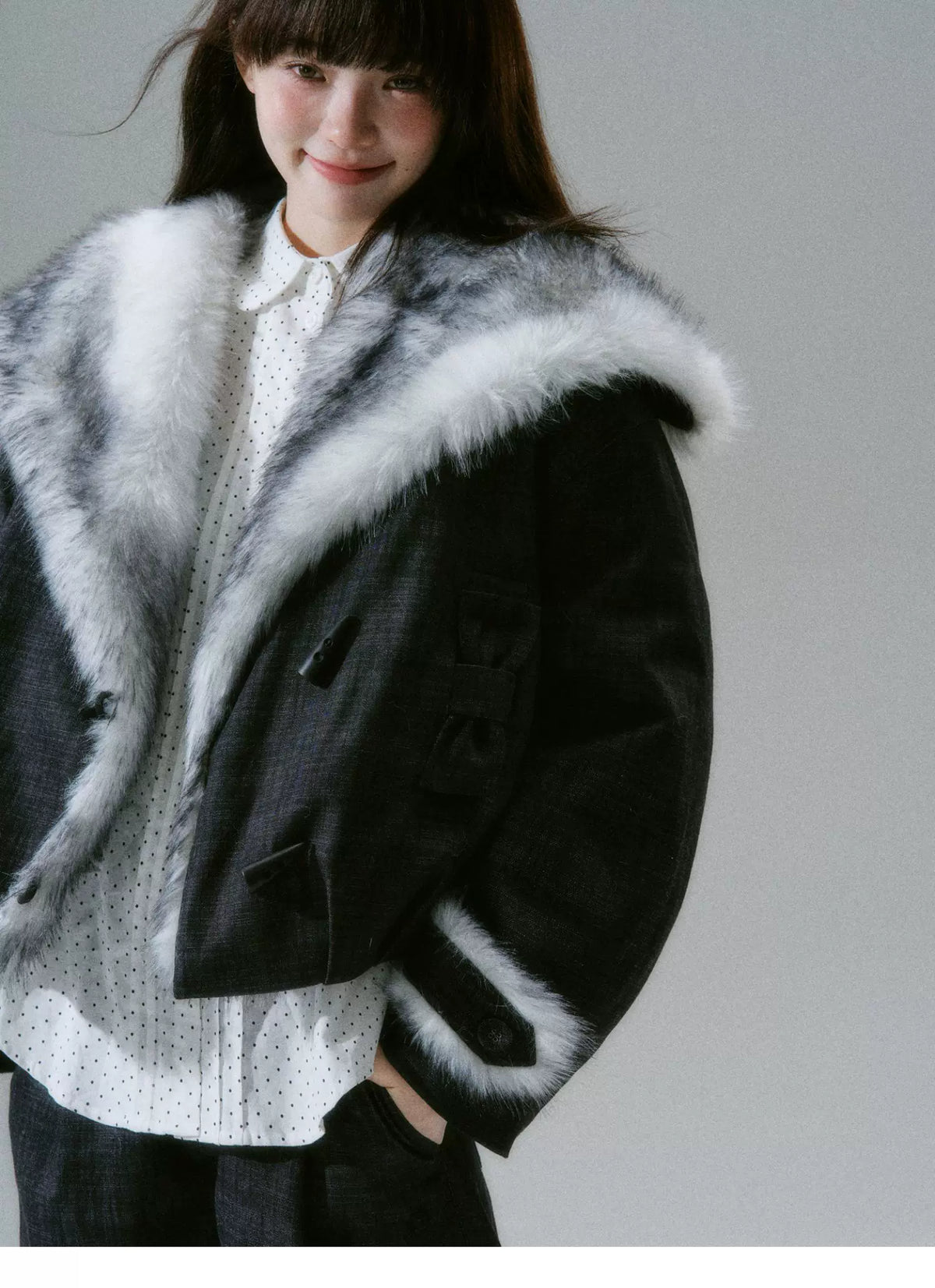 Plush Flower Bud Short Jacket