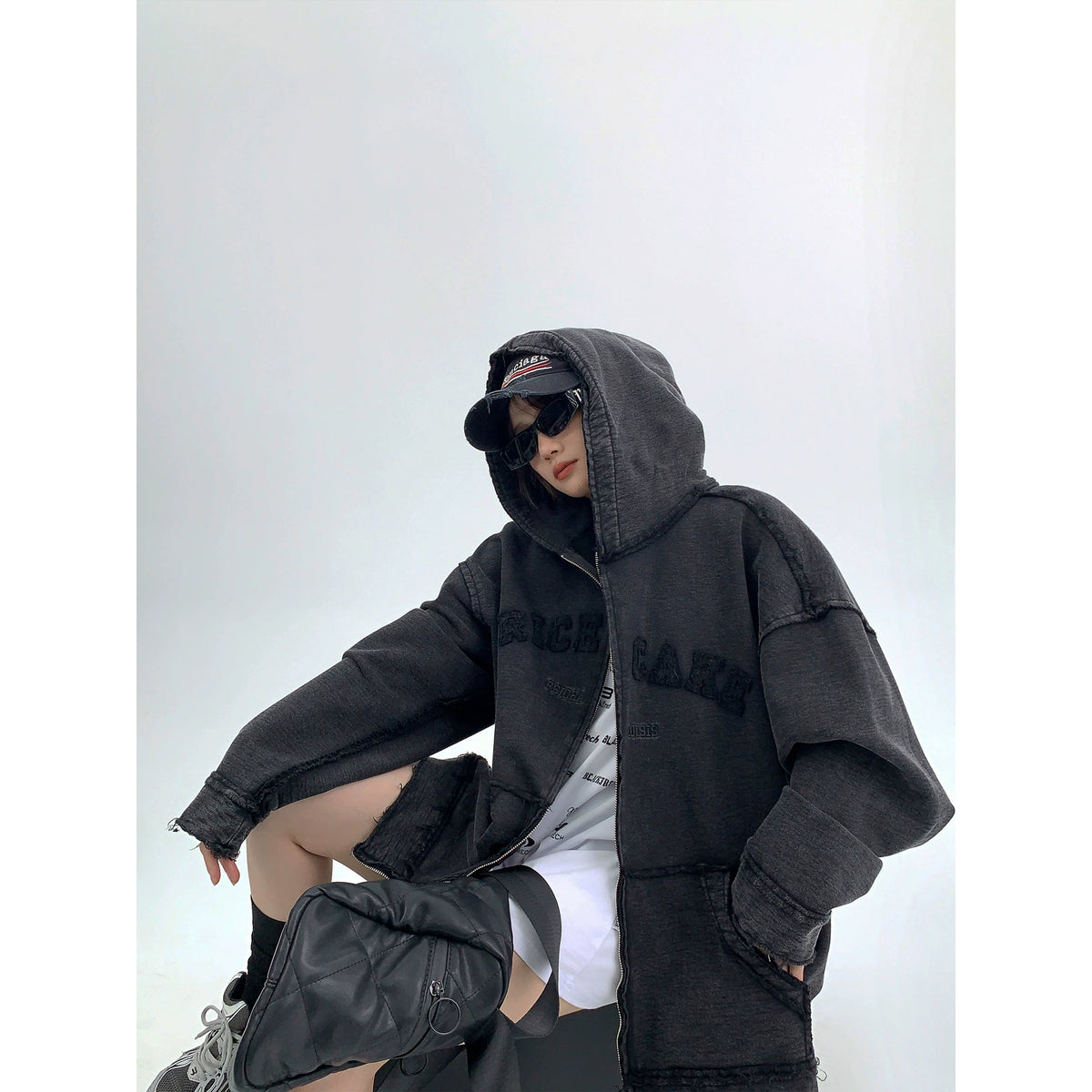 Damage Heavyweight Oversize Zipper Hoodie