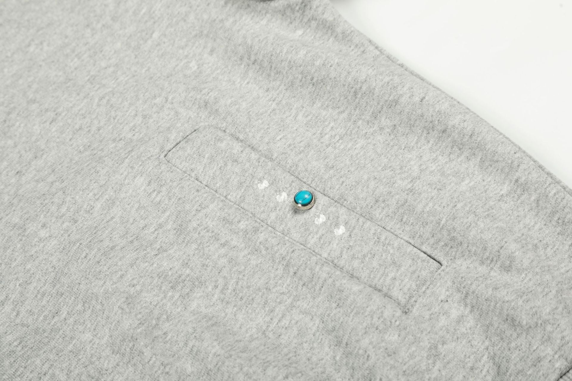 Turquoise Stone Zipper Hoodie