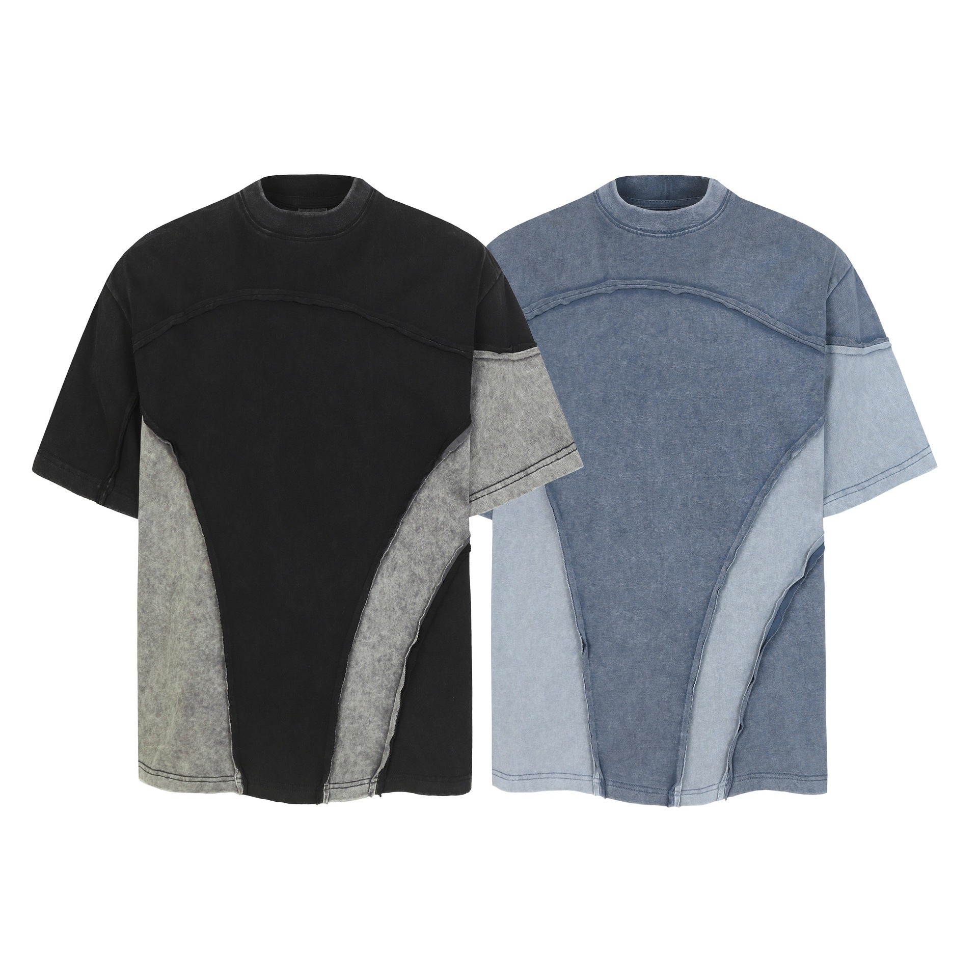 Cotton Wash Raw Edge Oversize Short Sleeve T-Shirt