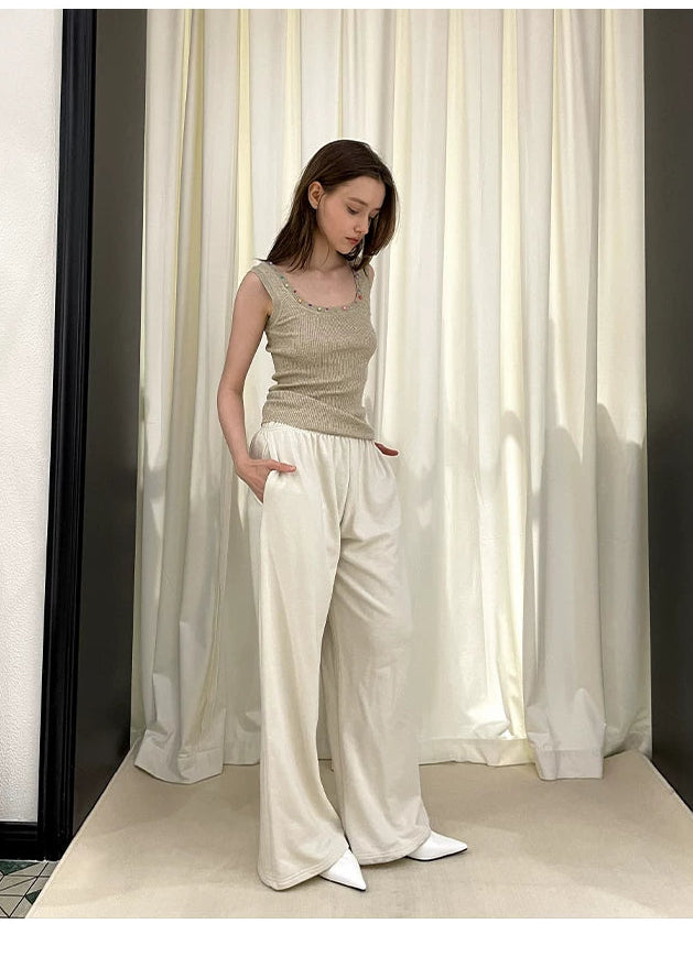 Pantalon droit à jambes larges polyvalent