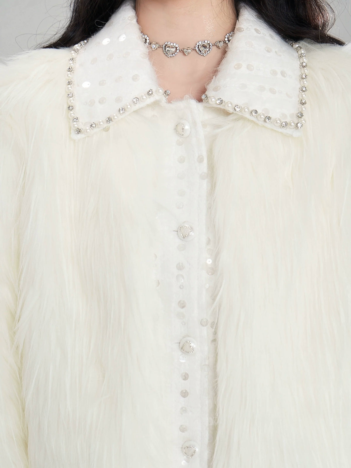 Eco Fur Warm Jacket & Short Skirt & Long Skirt Setup